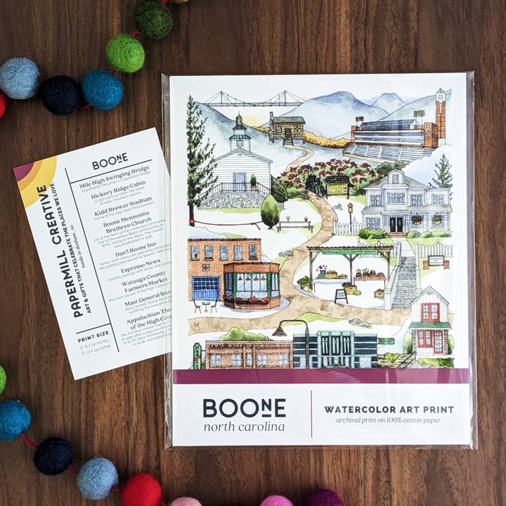 Papermill Creative - Wholesale Art Print - Boone, North Carolina watercolor art print5