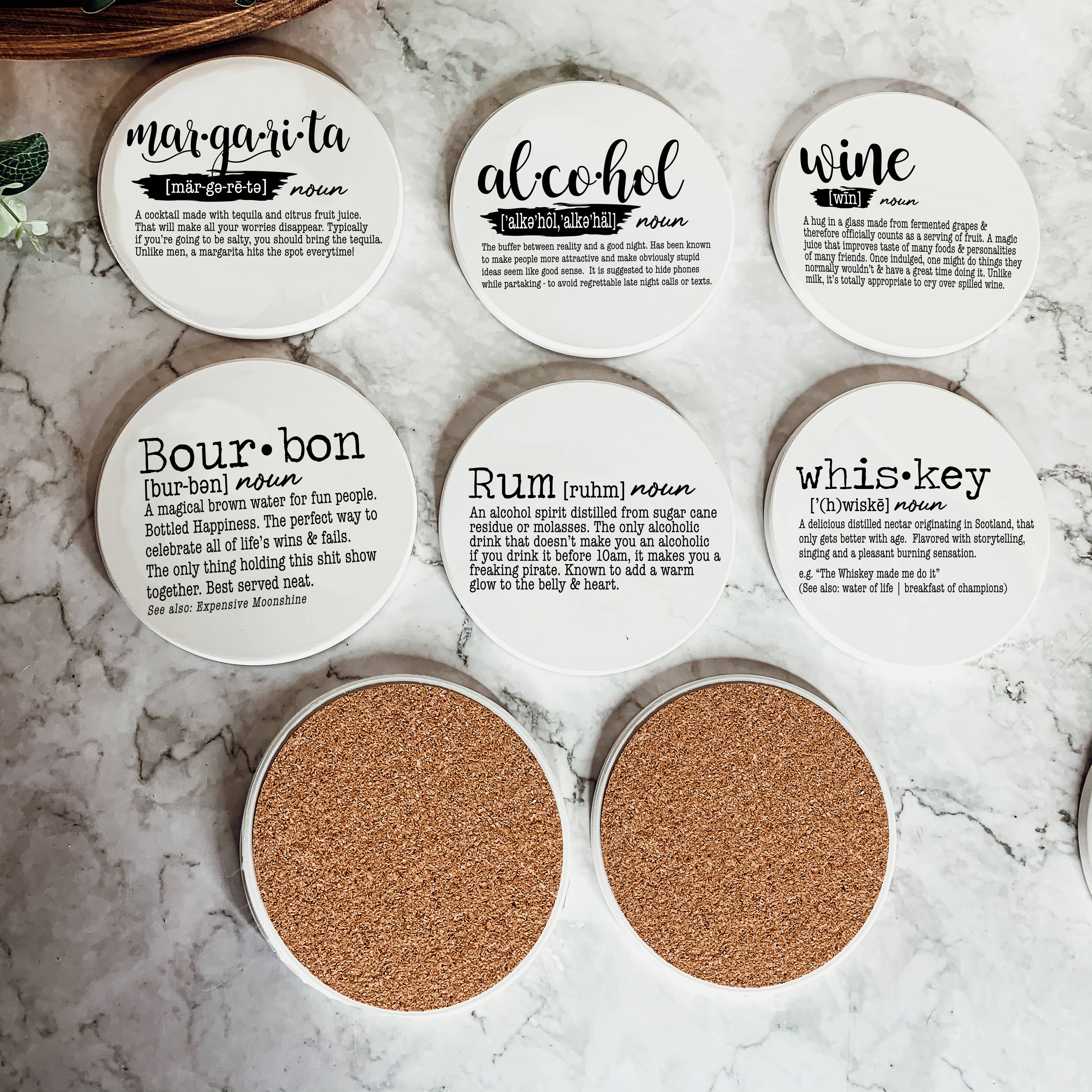 Gia Roma - Wholesale Onderzetters - Unieke cadeaus voor hem + haar grappige, keramische onderzetter humorsets27