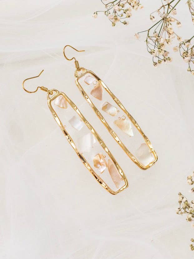 Lost Treasure Mother of Pearl Earrings for wholesale by Evergarden