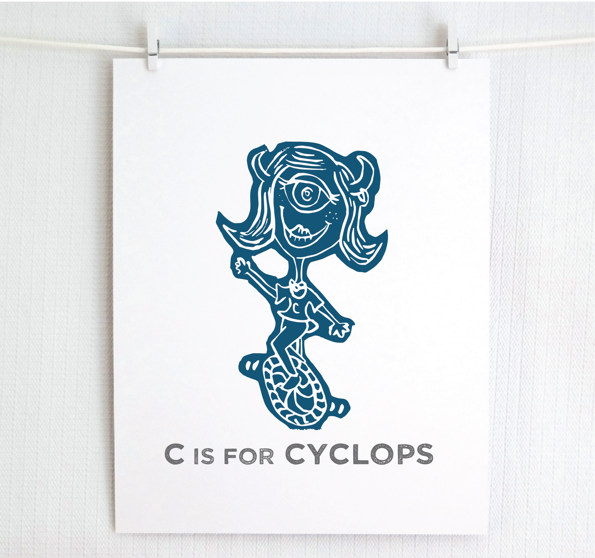 Jamie Palmer Keating - Wholesale Art Print - C is for Cyclops Illustrated Print7