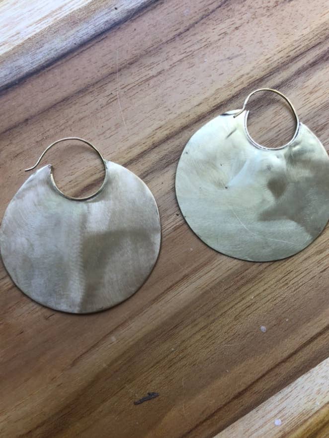 Old World Solid Brass Earrings for wholesale by Commonality Cooperative