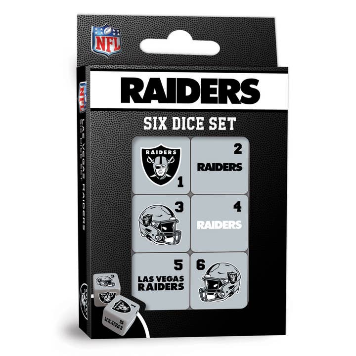 Las Vegas Raiders Dice Set - 19mm for wholesale by Masterpieces Puzzles