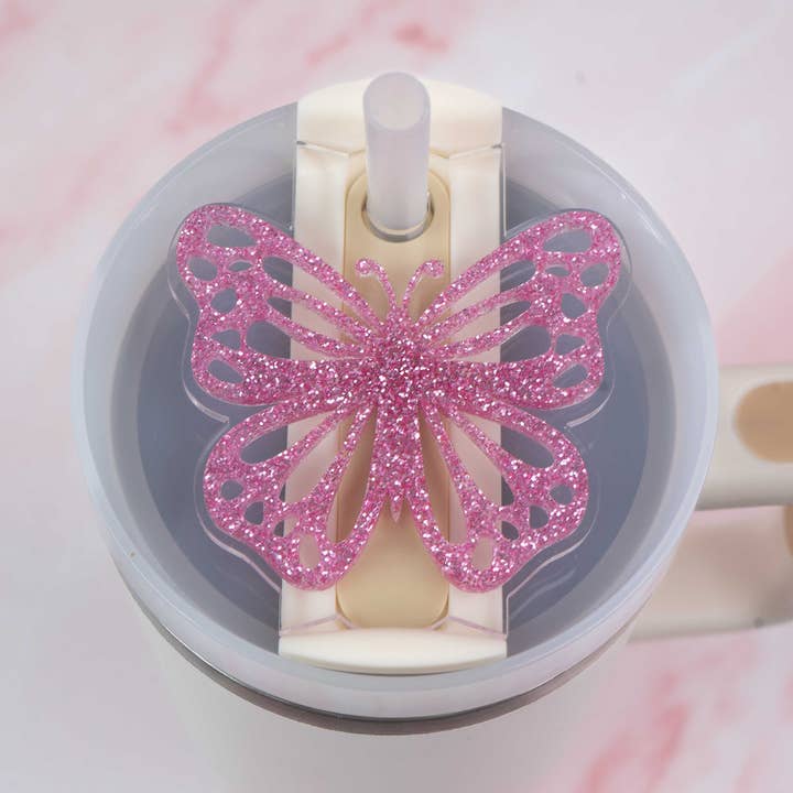 Butterfly Tumbler Drink Accessory Water Bottle Drink Topper for wholesale by Festive Gal