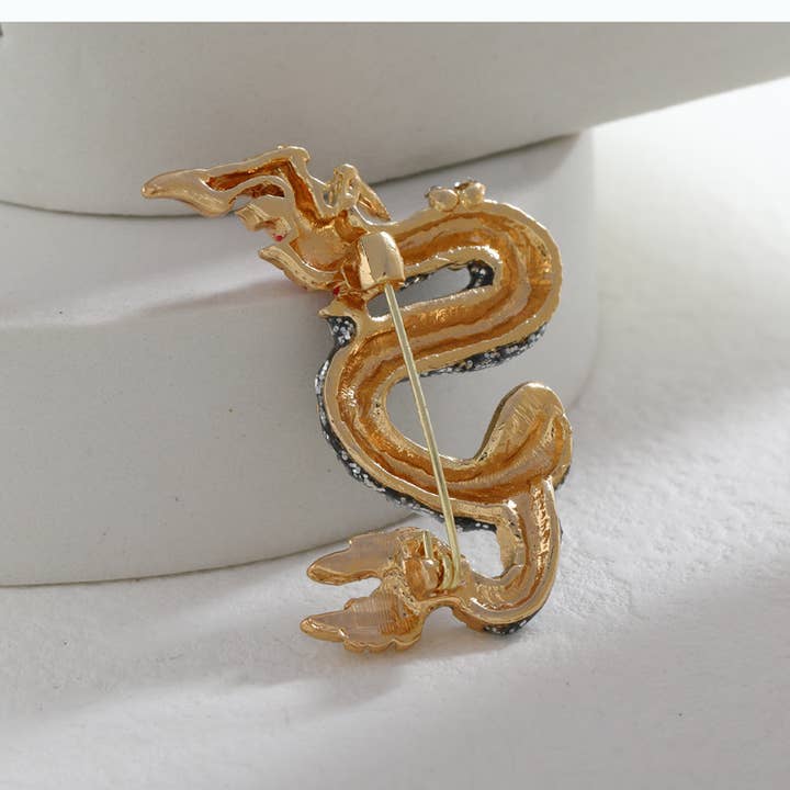 Ole - Wholesale Brooch - Majestic Alloy Dragon Brooch PA5433