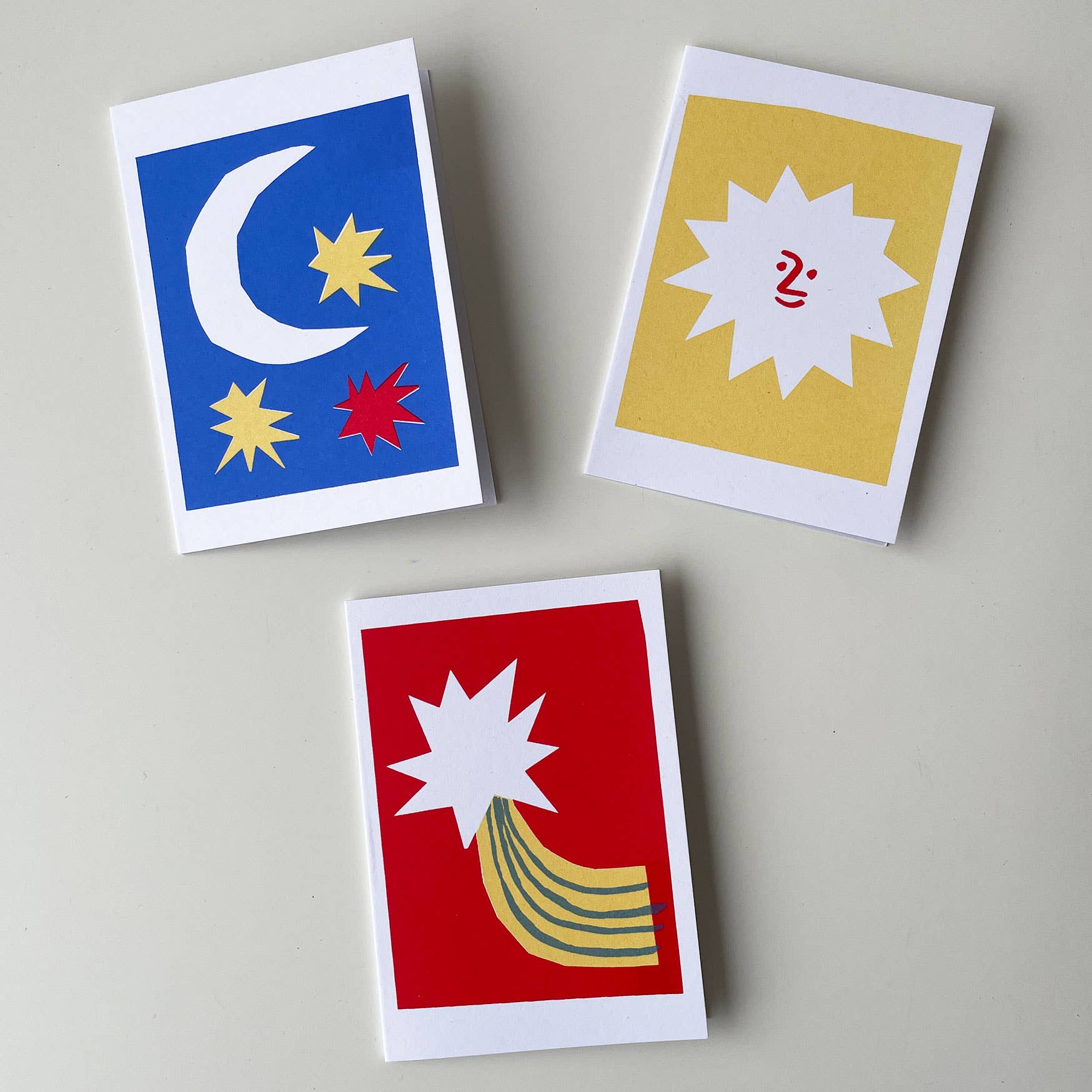 Lizzie Lomax Illustration - Wholesale Stationery/Notecard Set - 'Sun, Moon, Star' Mini Card Pack0