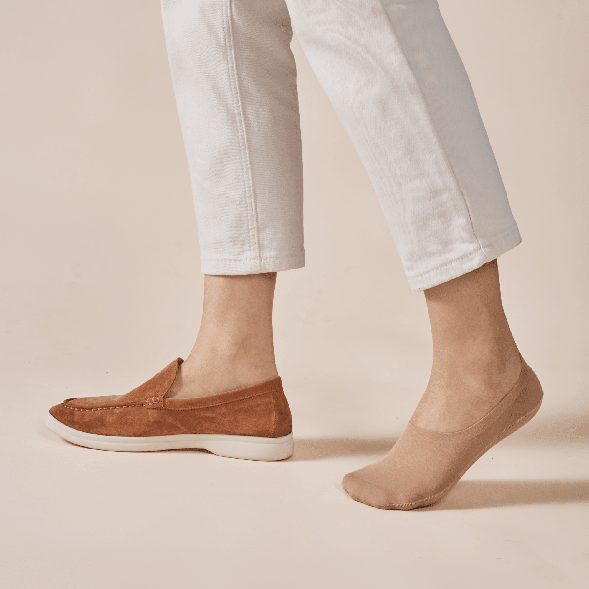 essoc - Wholesale Socks - Unisex - Unisex Cotton No Show Socks 5-Pack | Almond Beige4