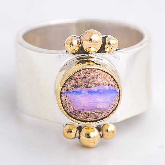 Anel de Afinidade ◇ Opala Australiana ◇ Tamanho 6 por atacado de Mahka Jewelry