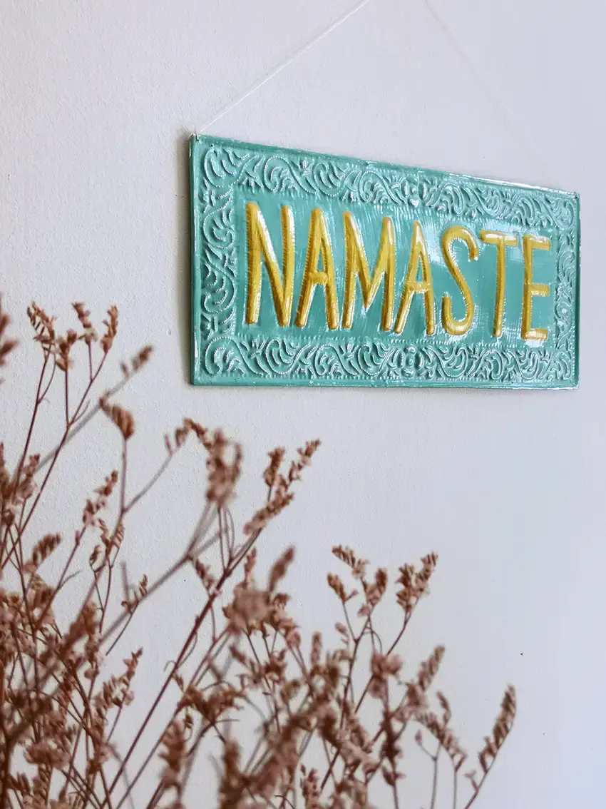 Nayda Diaries - Wholesale Wall Accent - NAMASTE metal decorative plate1