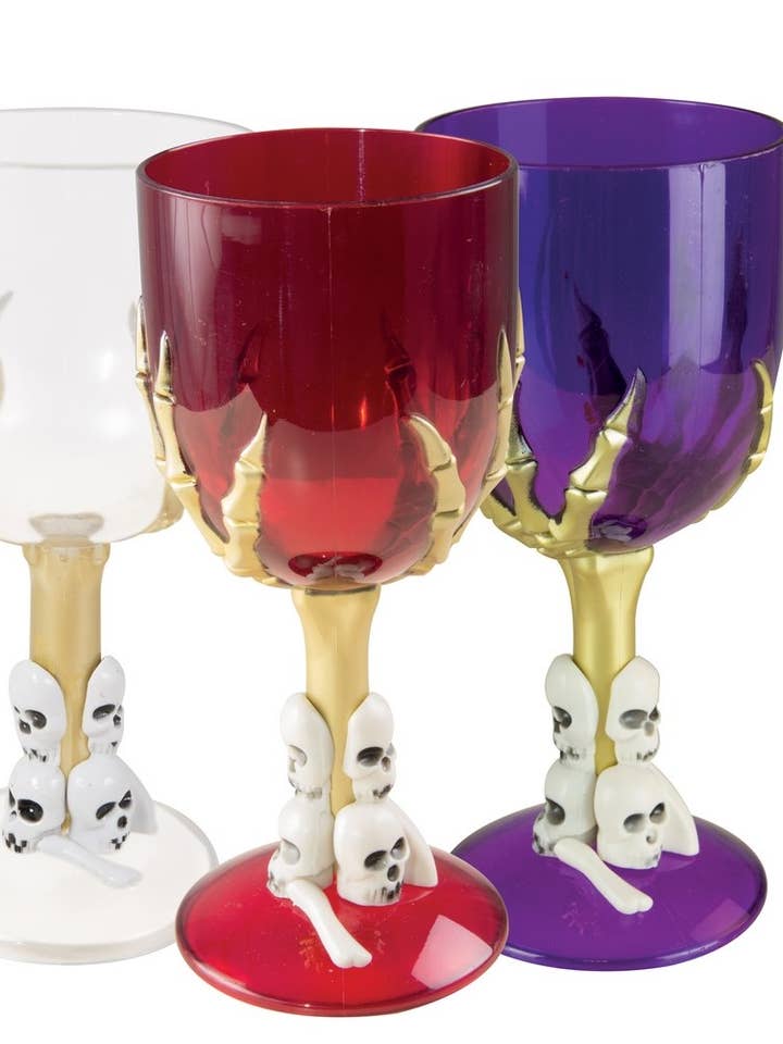 Skelet Wijnglas - Willekeurige Kleur - 17 cm voor wholesale door P'tit Clown