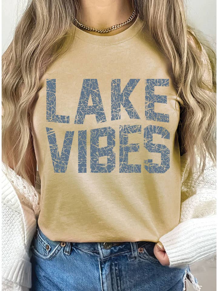 Rustee Clothing - Wholesale Screen Printed T-Shirt - Women's - LAKE VIBES GRAPHIC TSHIRTS