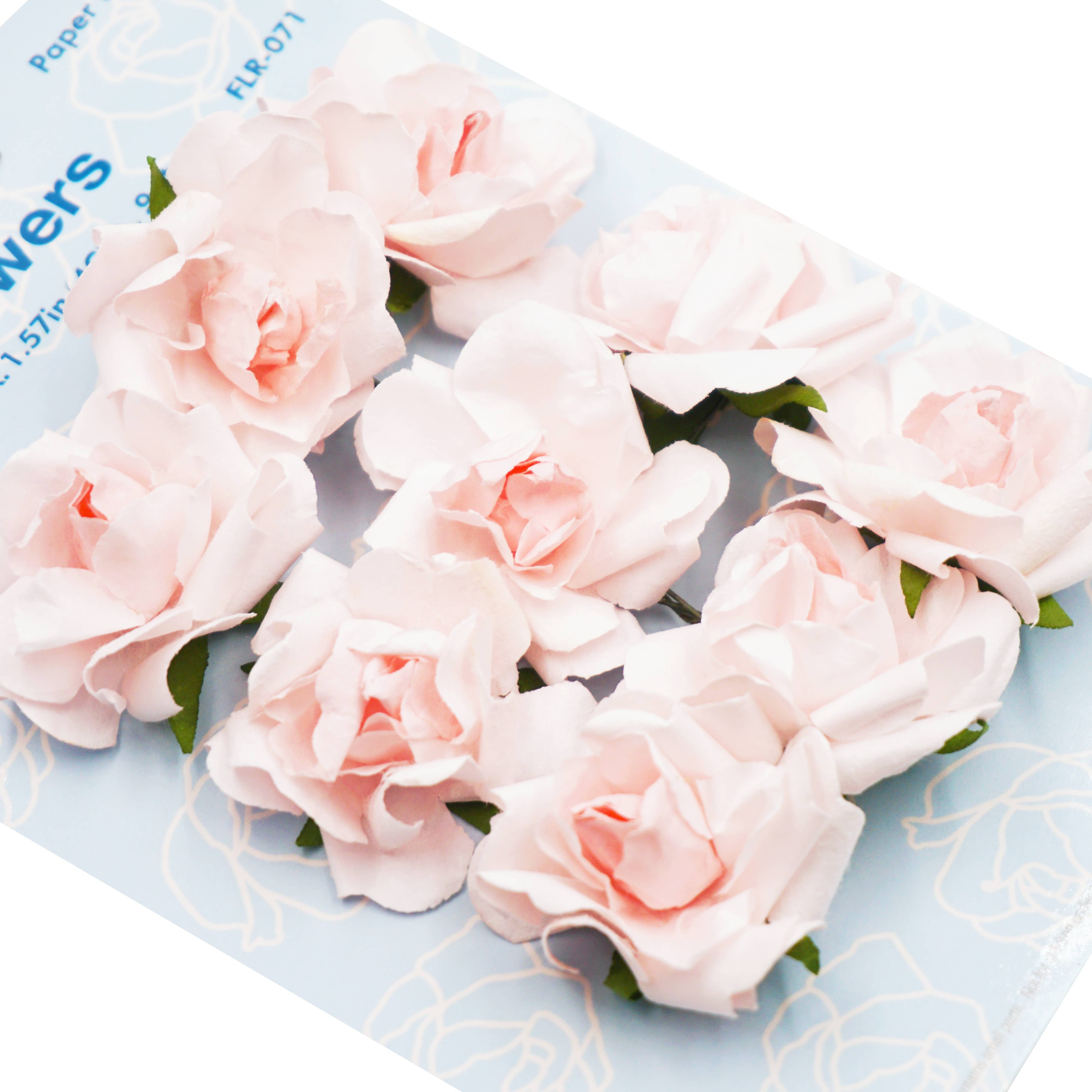 Angels Craft - Wholesale Artificial Flowers - Paper Flowers (Roses) with wire,  9-ct 1.57"5