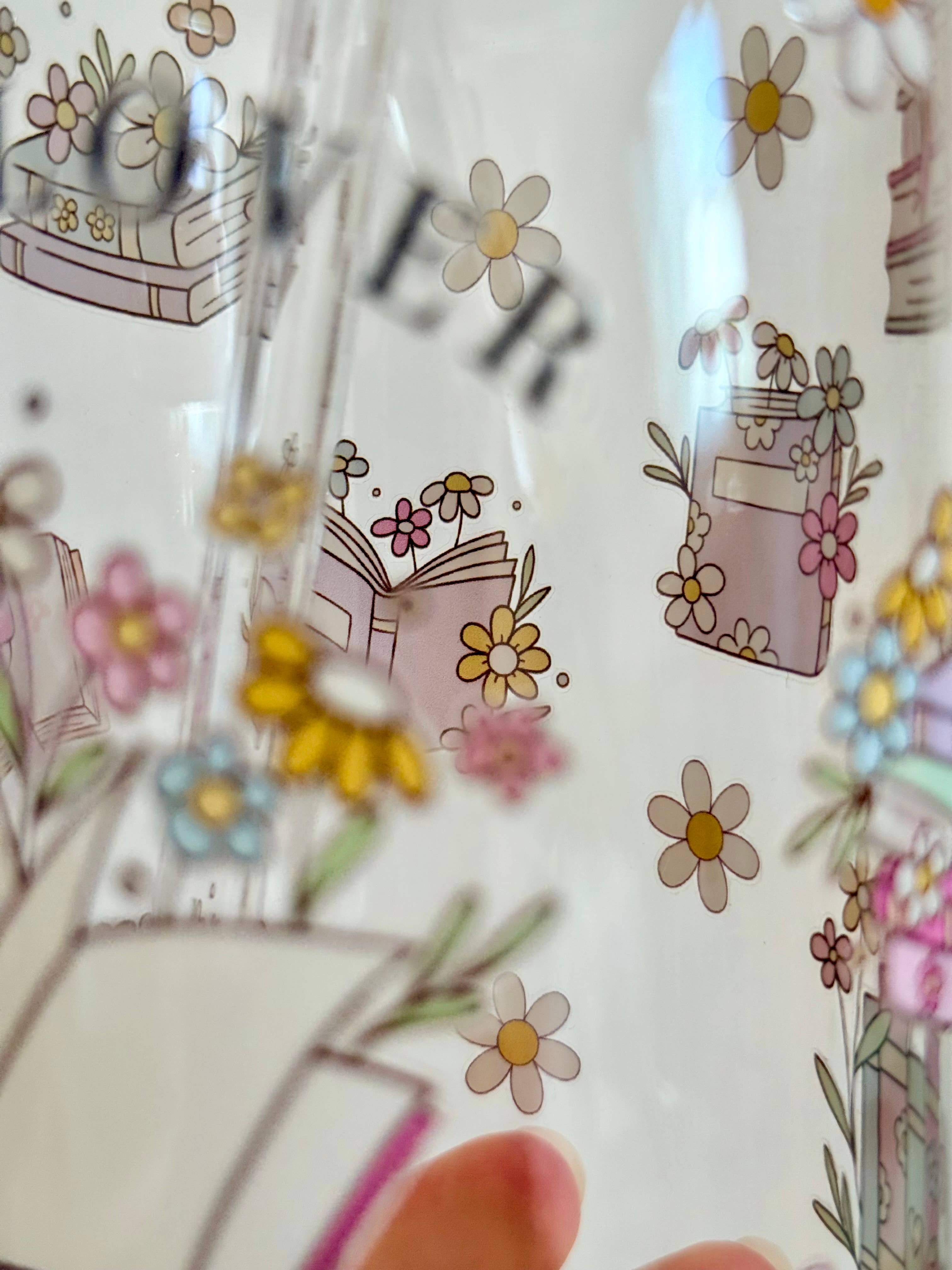 the cute cloud - Wholesale Drinking Glass/Cup - Book Lover Glass Tumbler double side print – 4-Piece Set2