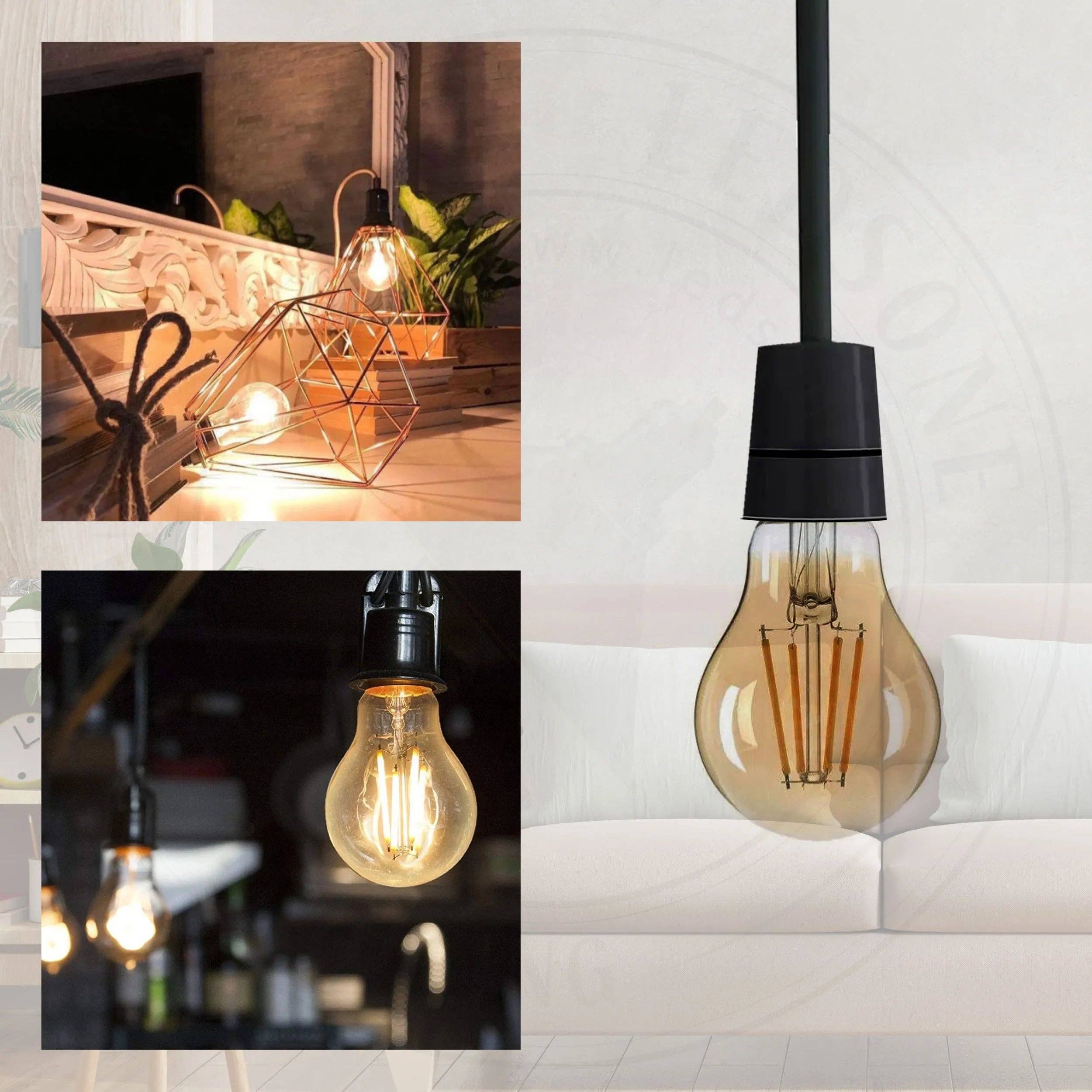Ledsone – wholesale Light bulb/puck – Vintage LED A60 4W Light Bulb  E27 LED Filament style Amber Bulb~44184