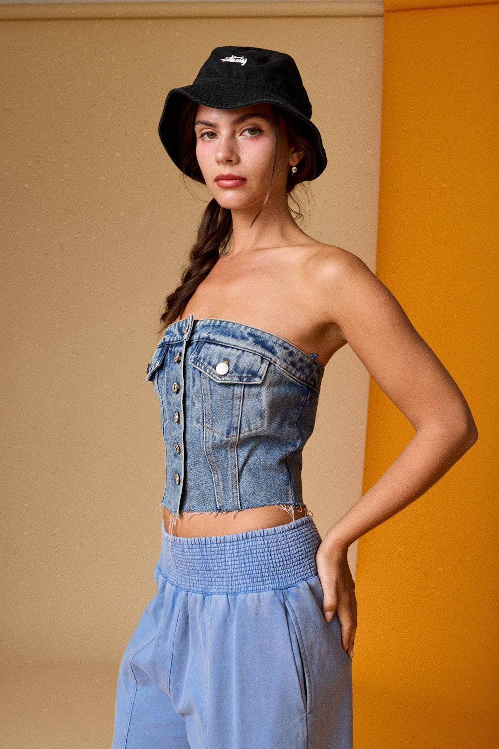 Papermoon - Wholesale Corset - Women's - PT17271 - Kaylani Denim Corset Top2