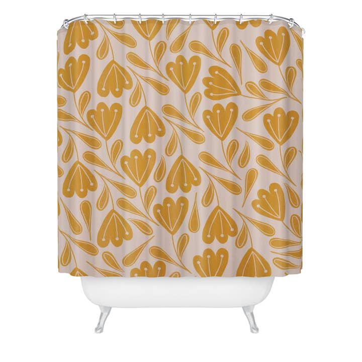 Menina Lisboa Sweet Yellow Flowers Shower Curtain for wholesale by Deny Designs