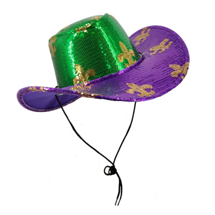 Mardi Gras Fleur-de-lis Cowboy Hat for wholesale by Western Fashion