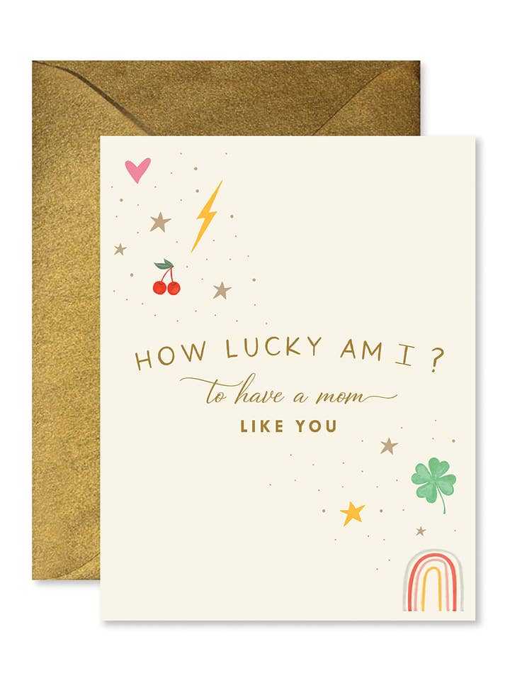 Lucky Mom Greeting Card for wholesale by Ginger P. Designs