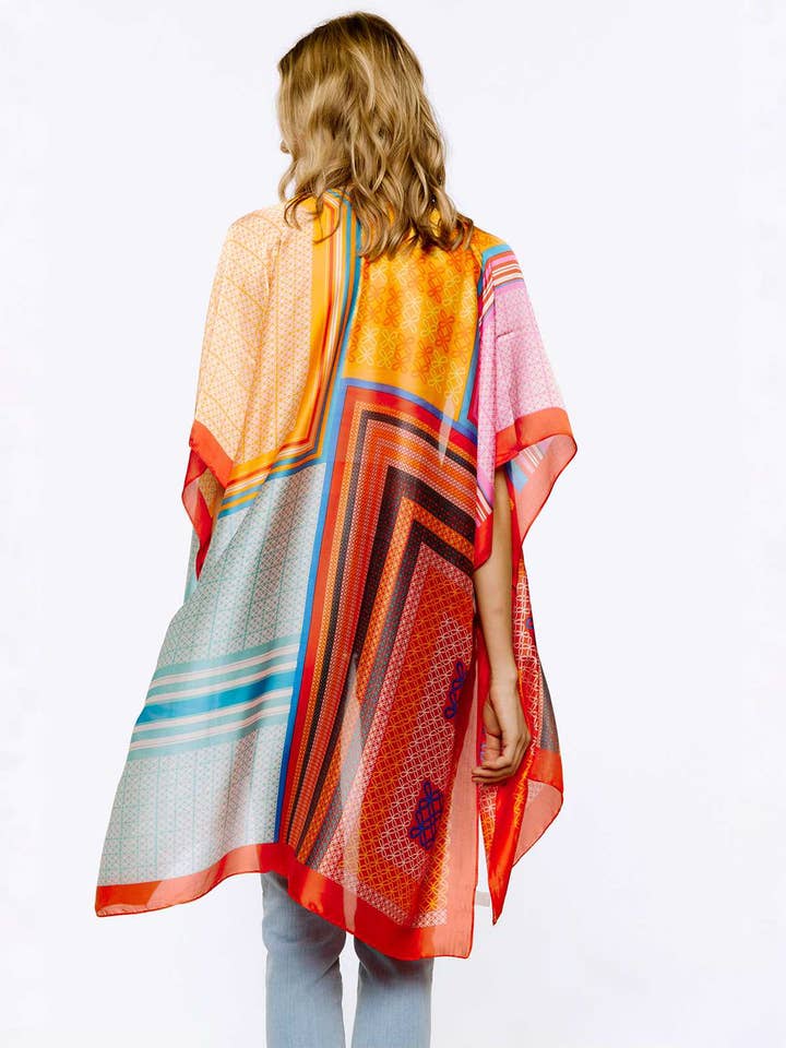 Multi Printed Silky Kimono 69-1 for wholesale by anbfashion