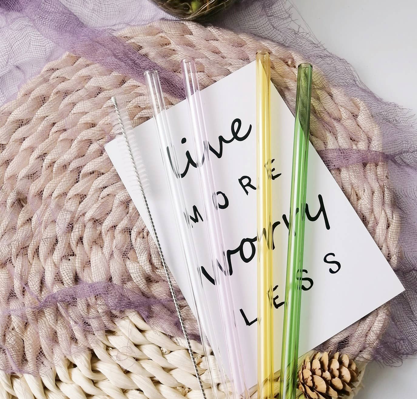 Sostraw & SmartThings - Wholesale Drinking Straw - Glass Straw - Straight -180x8mm - 8 available colors2