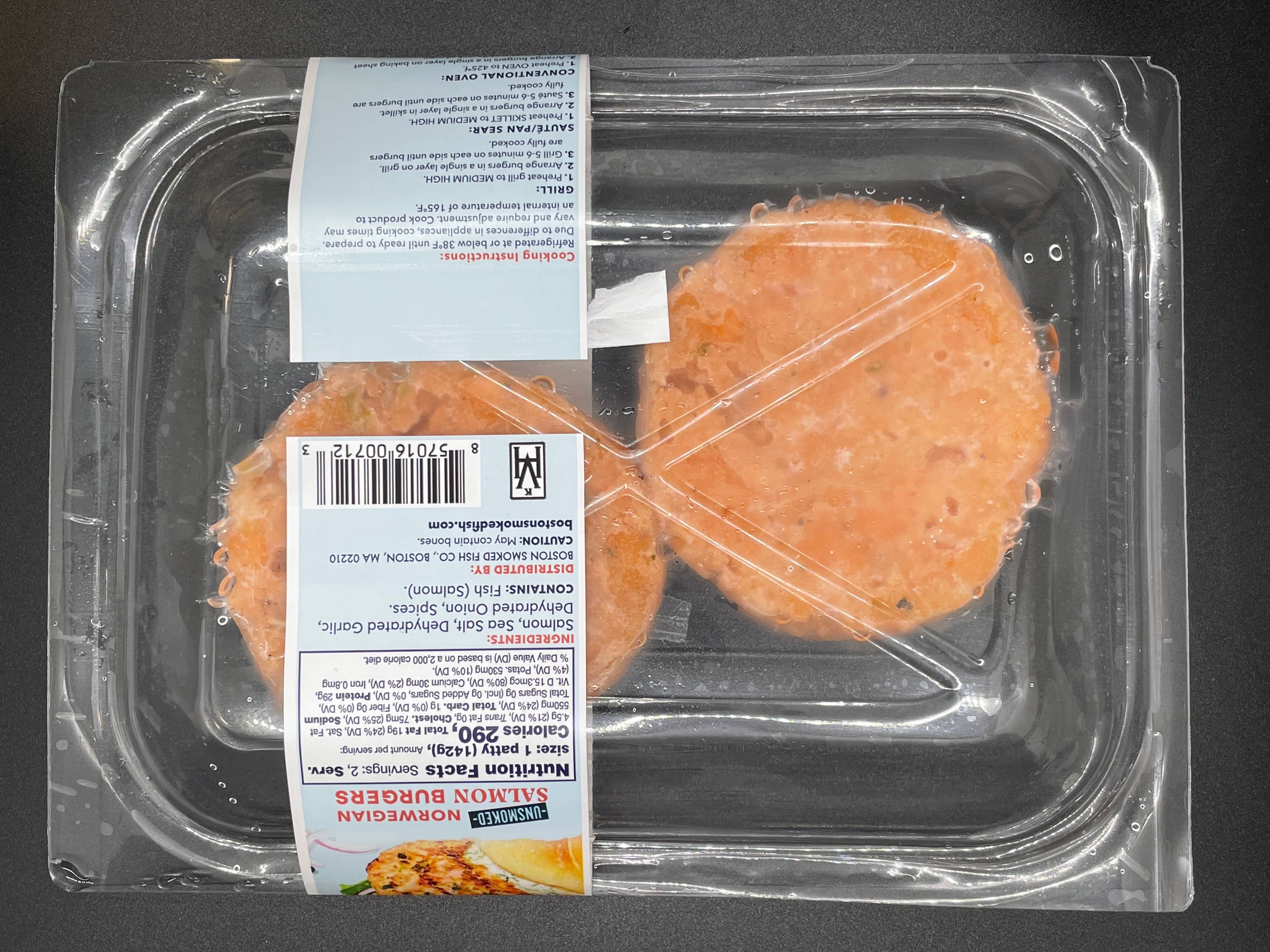 Boston Smoked Fish - Wholesale Fish/Seafood - Norwegian Salmon Burgers1