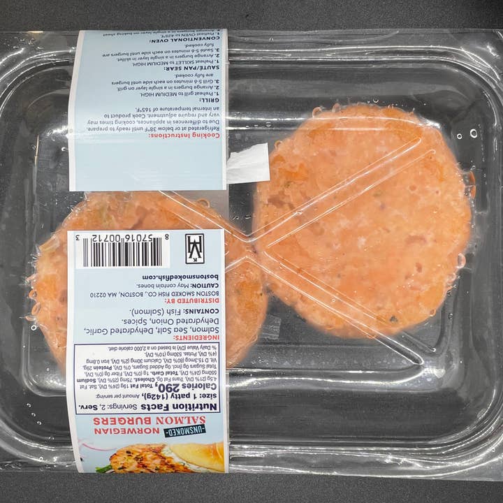 Boston Smoked Fish - Wholesale Fish/Seafood - Norwegian Salmon Burgers1