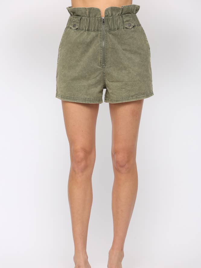 PAPERBAG WAIST ZIP FRONT SHORT (FP5798) for wholesale by FATE