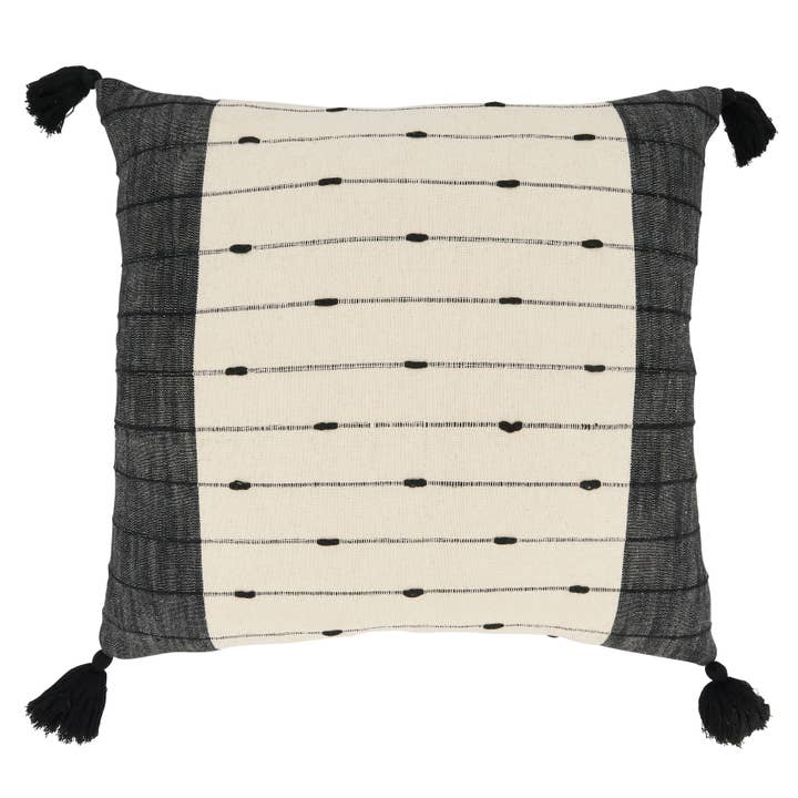Saro Lifestyle - Wholesale Throw/Decorative Pillow - Tassel Trim Stripe Throw Pillow