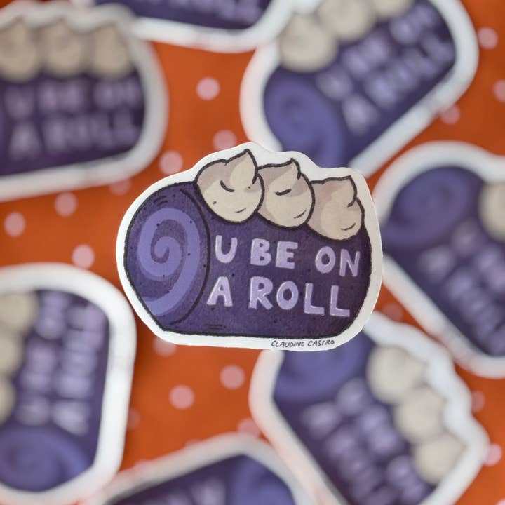 Claudine Castro Art - Wholesale Sticker - Ube Cake Roll Cute Food Waterproof Stickers, Filipino Art2