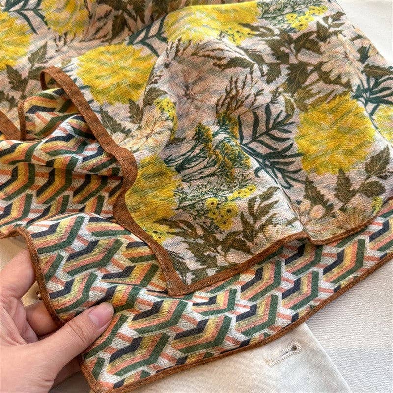 Yellow Double Sided Two Tone Imitation Velvet Cotton Handkerchief for wholesale on Faire4