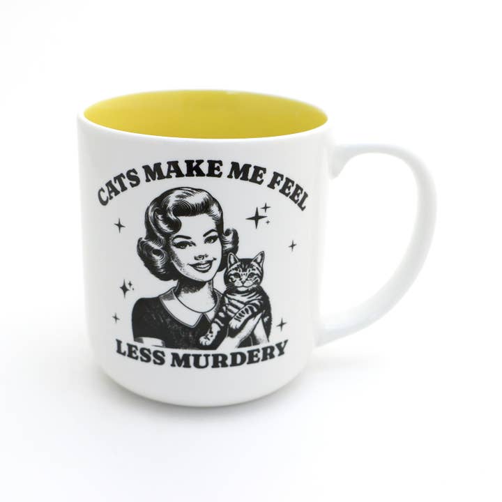 Lenny Mud - Wholesale Coffee Mug - Cats Make Me Feel less Murdery mug, cat mom, funny cat mug