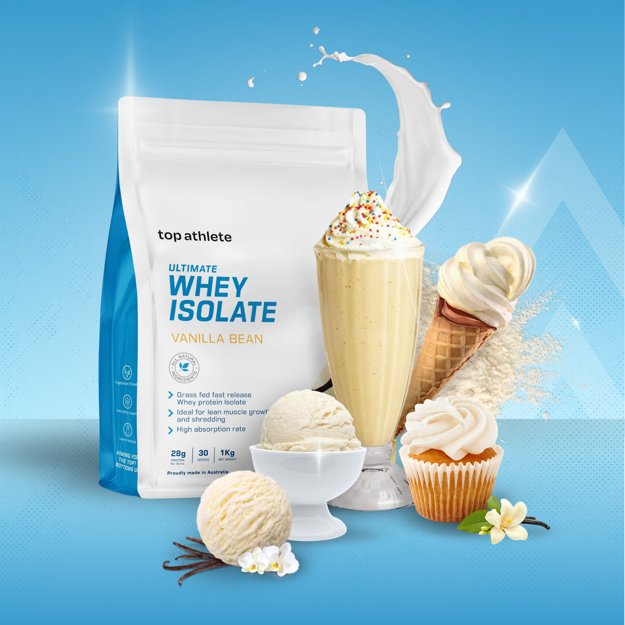 Top Athlete – wholesale Protein/superfood powder – Ultimate Whey Isolate Vanilla Bean1