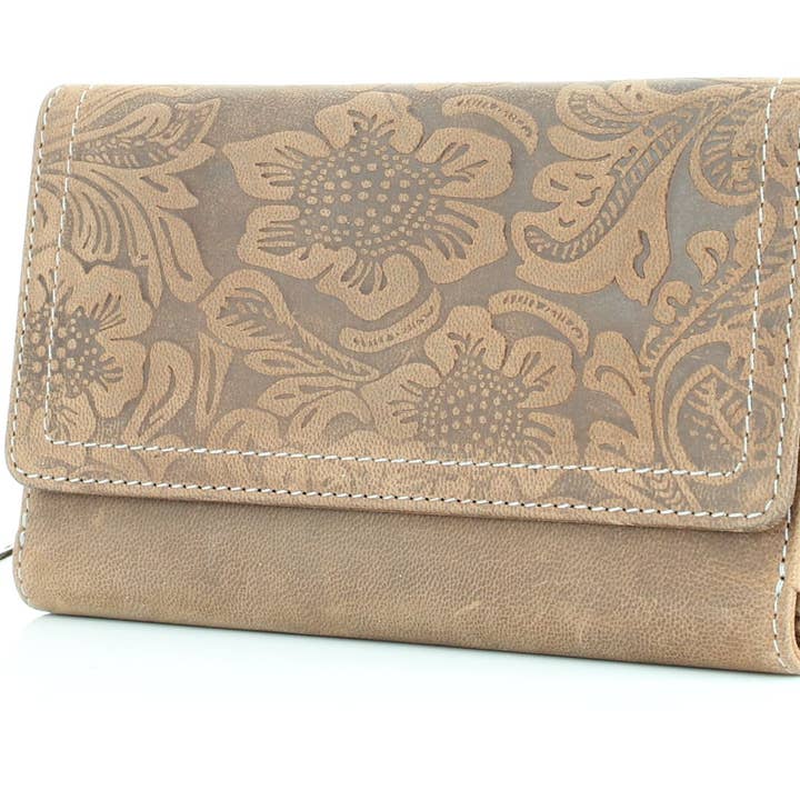 Leather Impressions Inc - Vendita all'ingrosso Pochette - Donna - Pochette da donna American Bison con bottoni floreali15