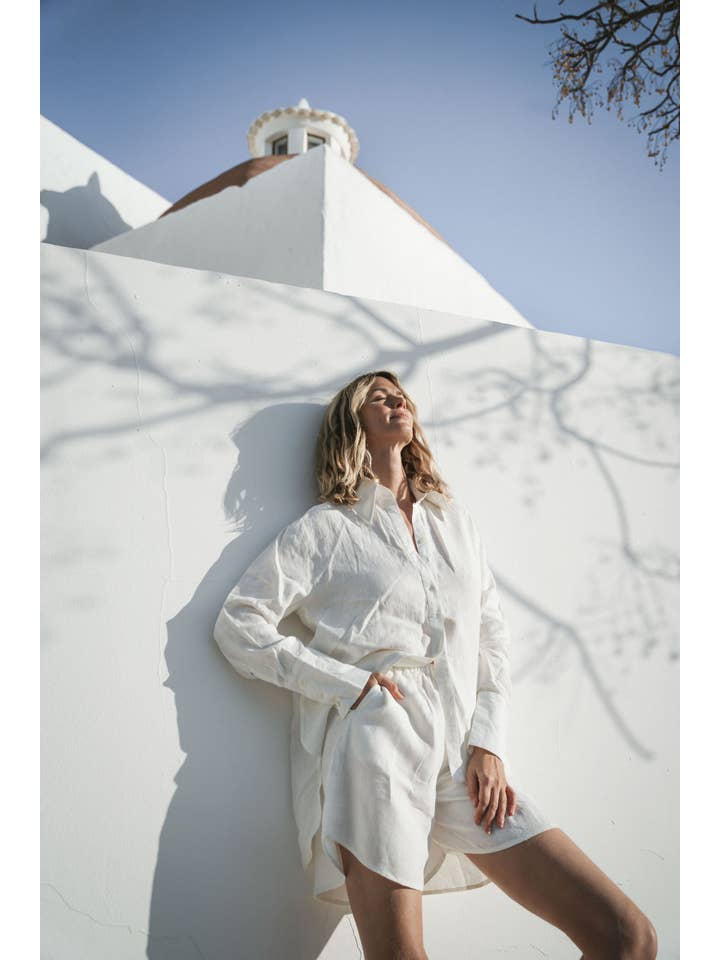 WHITE linen boxer shorts for wholesale on Faire7