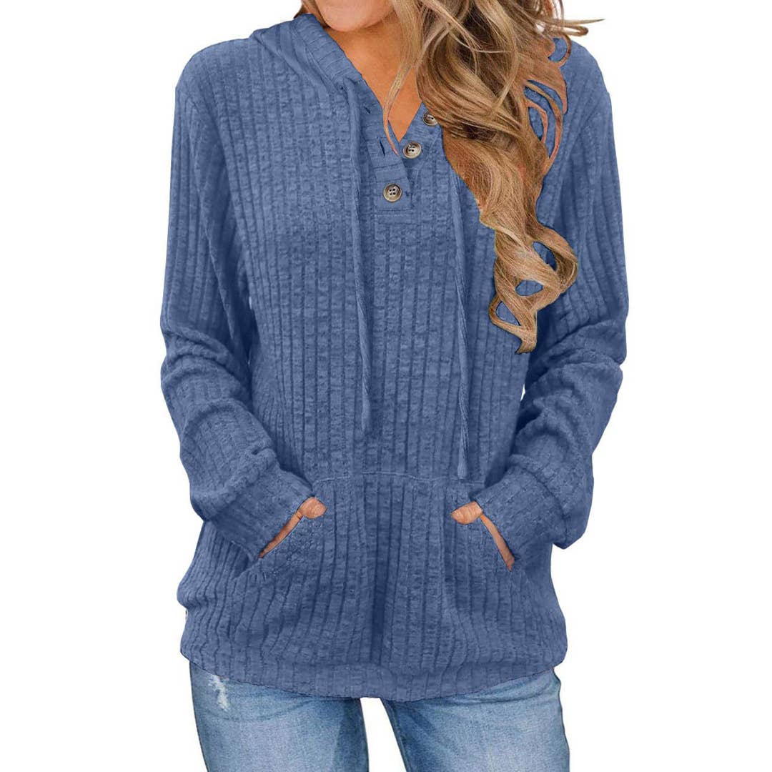 UNISHE – Hoodie – Mulher por atacado – Camisola com Capuz de Manga Comprida em Cor Sólida para Outono ZK356112