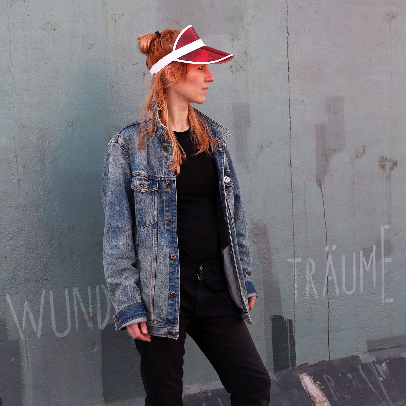 Tribal Trade GmbH - Wholesale Visor - Unisex - Visor cap retro shield cap 80s poker hat red-white5