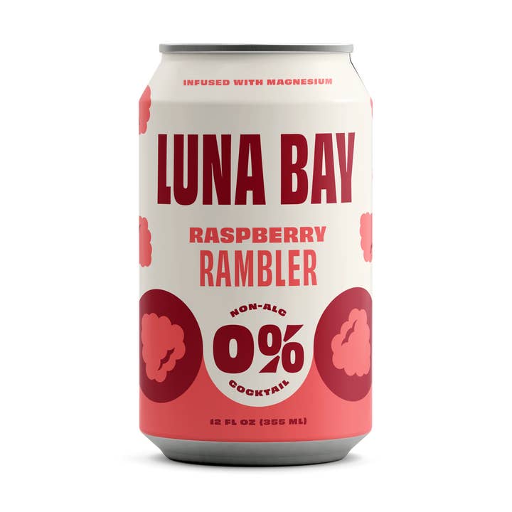 Luna Bay 0% Raspberry Rambler Tea Mocktail 12pk for wholesale by Luna Bay