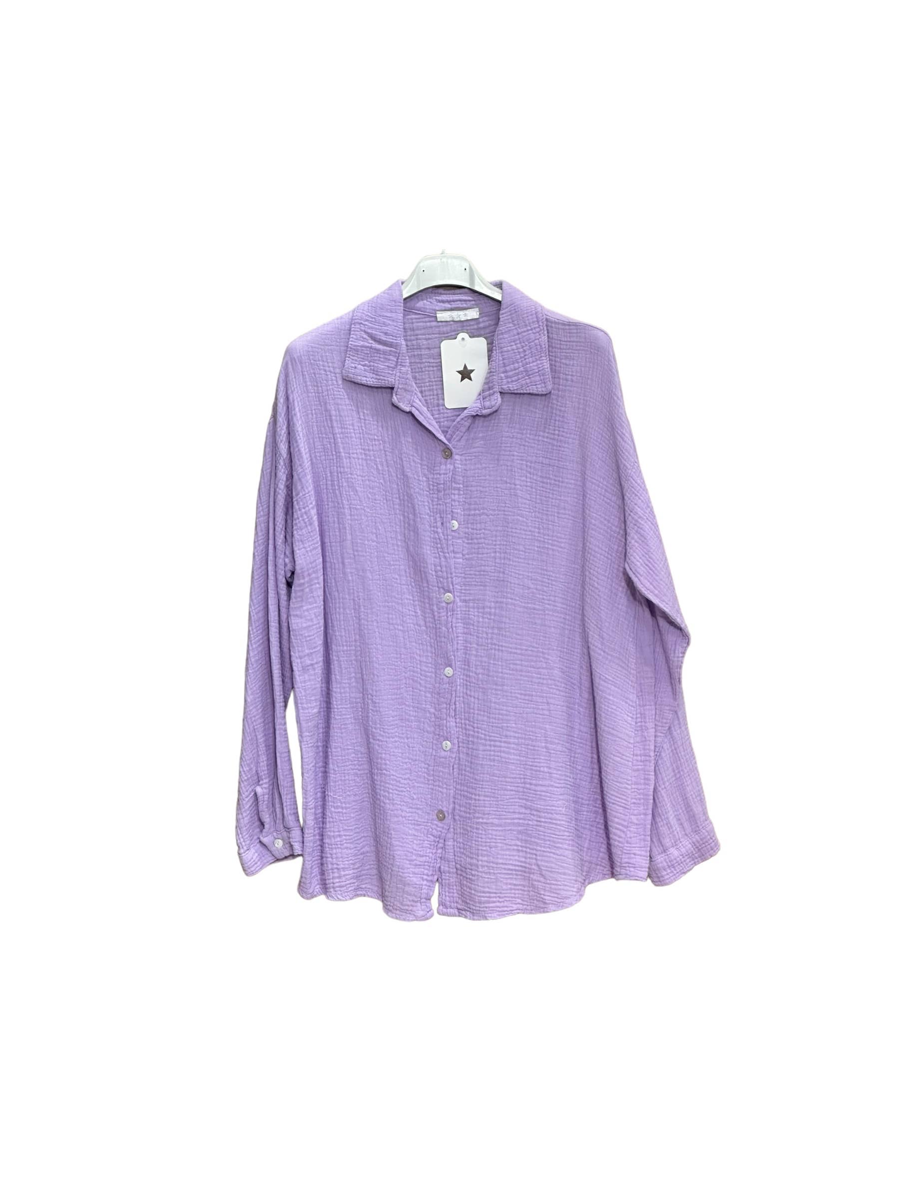 Moonsun - Wholesale Button Down Shirt - Women's - Cotton gauze shirt #303612
