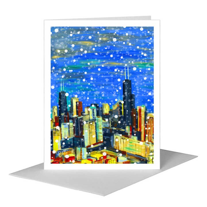 Chicago Sky, Greeting Card (#7413E) for wholesale by Printed Canvas