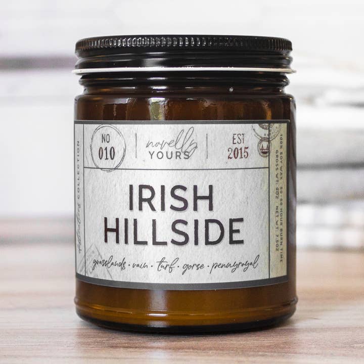 Novelly Yours - Wholesale Jar/Filled Candle - Irish Hillside | Ireland Themed Travel & Destination Candle0