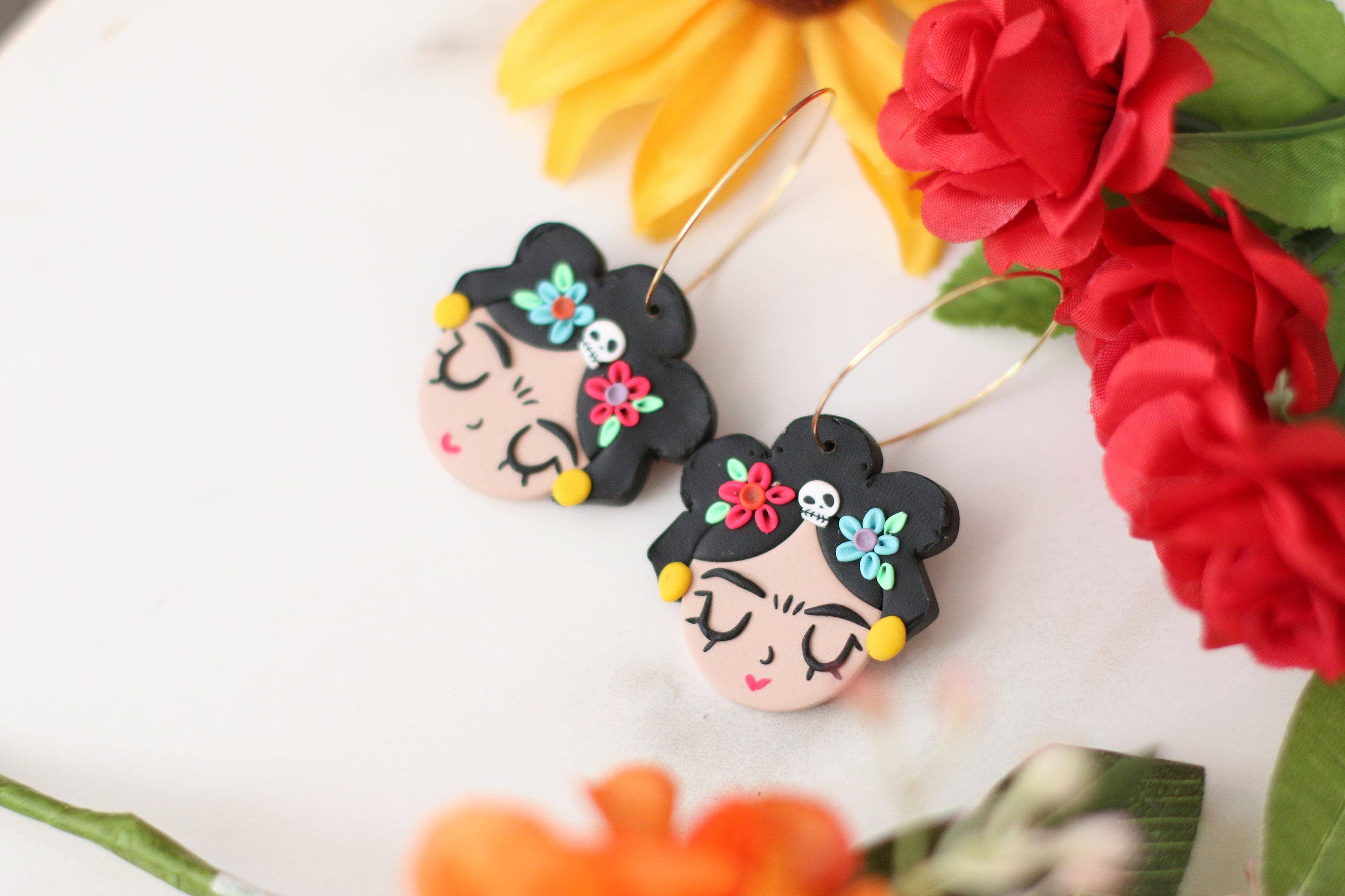 Skye Eclisse Jewelry - Wholesale Dangle Earrings - Day of The Dead Earrings, Frida Kahlo Earrings for Women3