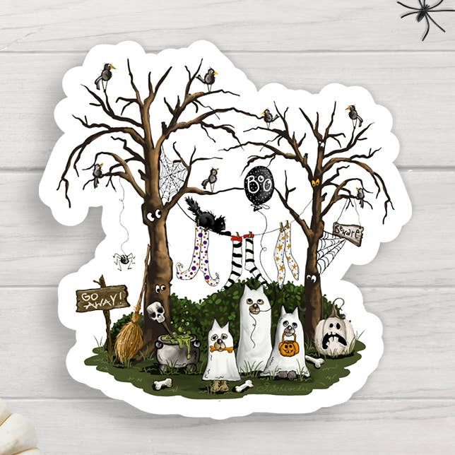 Dog Days Halloween Vinyl Sticker for wholesale by Expression Design Co