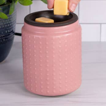 IlluMiscents Flip Dish Wax Warmer Pink Hobnail for engroshandel hos Starlight Wholesale LLC.