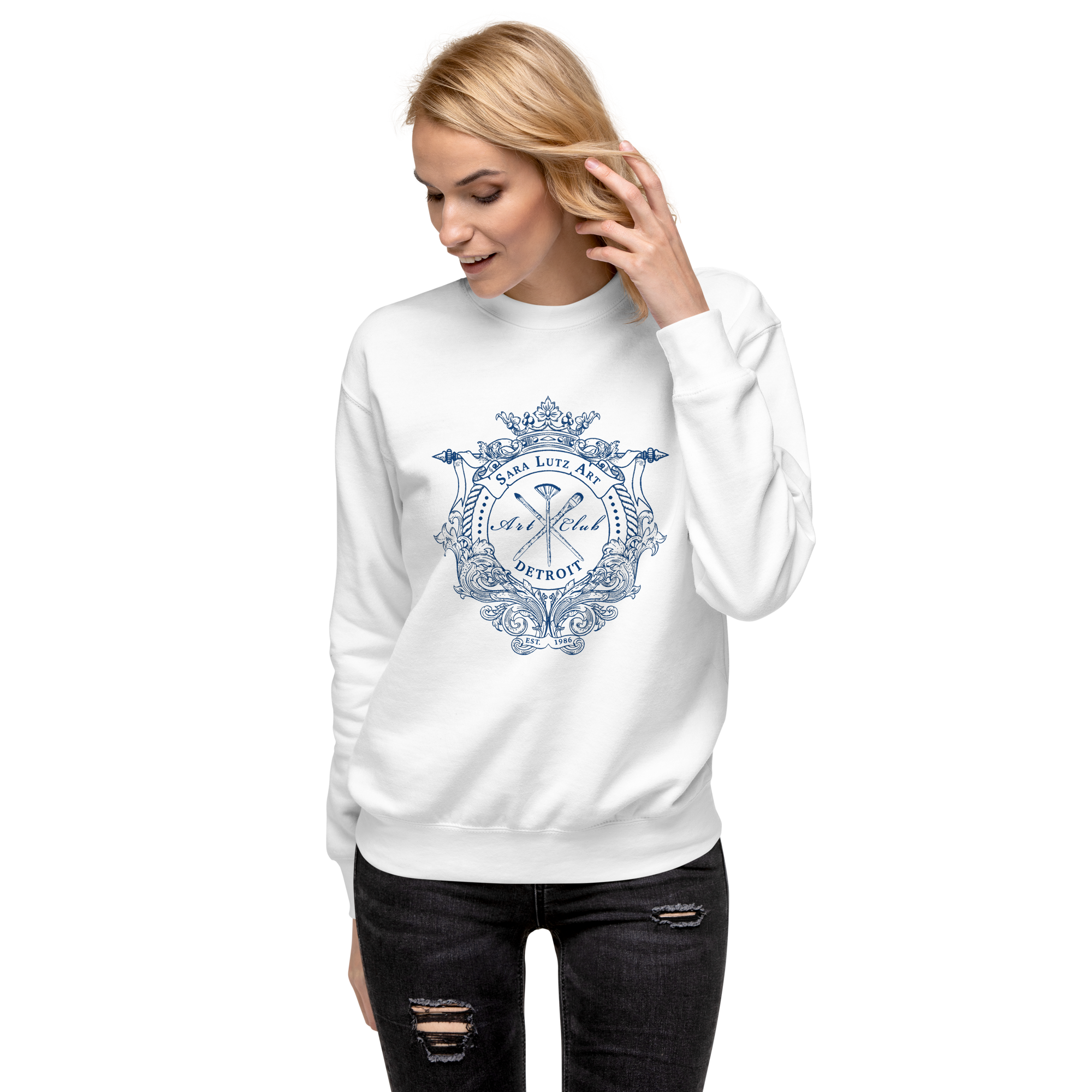 Sara Lutz Art - Wholesale Graphic Sweatshirt - Unisex - Art Club Crest Sweatshirt6