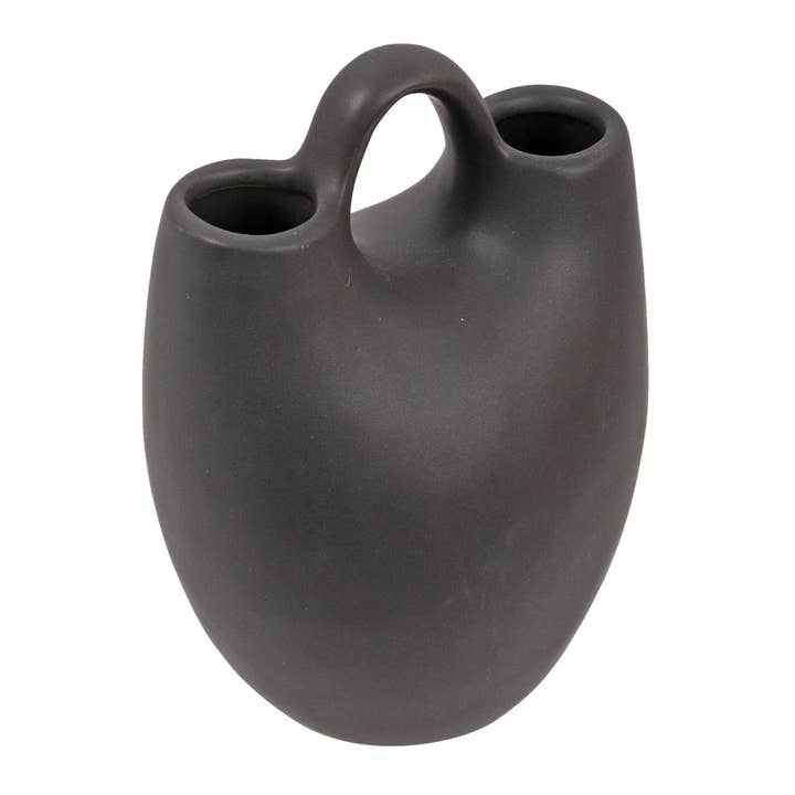 Truu Design - Wholesale Vase - Truu Design Double Ceramic Vase with Handle, 6.2"H3