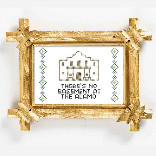 Subversive Cross Stitch - Wholesale Embroidery/Cross Stitch Supplies - There's No Basement In The Alamo