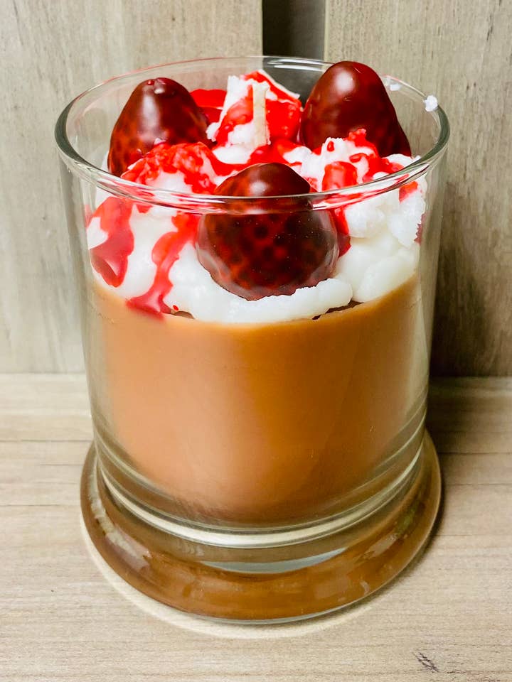 12 oz. Vela de fresa cubierta de chocolate para venta al por mayor de Meg’s Makeshop