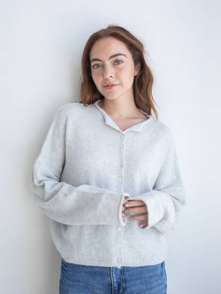 Light Grey Piper Cardigan for wholesale on Faire