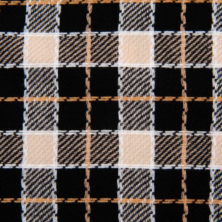 Lucca Couture - Wholesale Scarf - Women's - SVBL1015-HERMON PLAID CHRISTMAS SCARF-BLK/BEI1