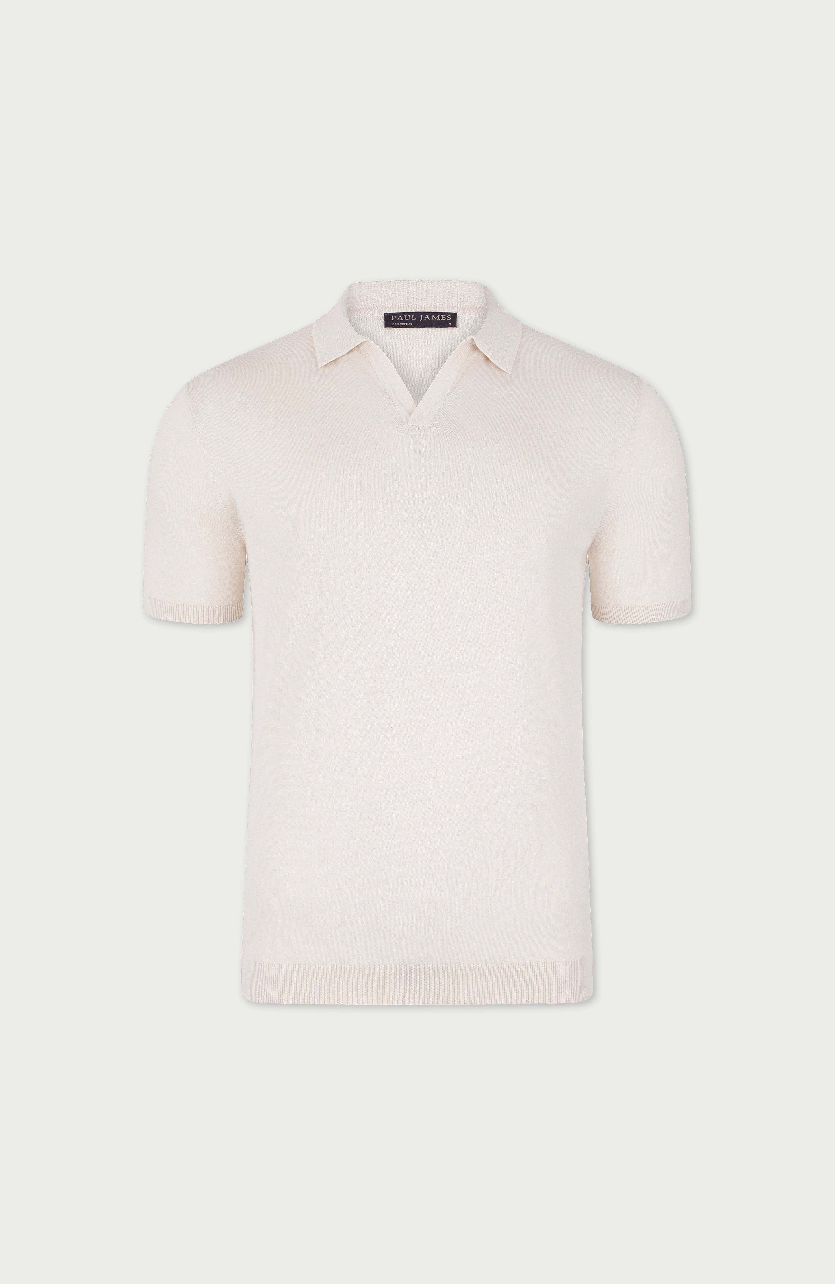 Paul James Knitwear – wholesale Polo – Men’s – Mens Ultra Fine Cotton Buttonless Polo Shirt34