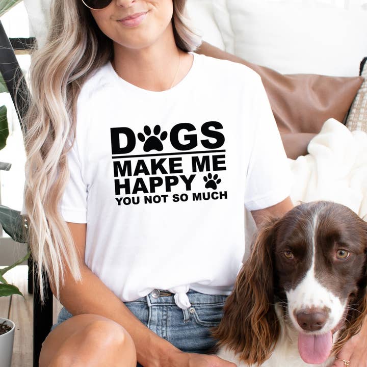 Husdjur: Hundar gör mig glad att du inte så mycket, grafisk tee, CASE för wholesale av Top Crate